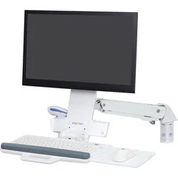 Ergotron StyleView Sit-Stand Combo Arm, White — for LCD up to 61 cm (24") with Keyboard Tray