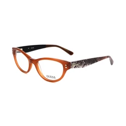 Guess Women's Plastic (Acetate-like) Cat Eye Eyeglass Frame - Amber (GU2334 AMB)