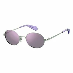 Polaroid Women's Sunglasses PLD6066/S — Silver Metal Frame, Purple Polarized Lenses