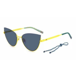 M Missoni Women's Sunglasses MMI 0100/S 40G/KU - Yellow Metal Frame, Blue Lenses, Size 60/18/140