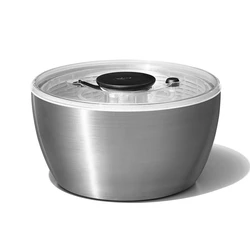 OXO Steel Salad Spinner 6.2L (Model O-1071497) - Silver/White