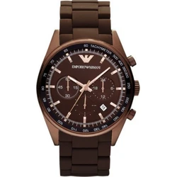 Emporio Armani Men's Watch 43mm Quartz Chronograph Brown Metal Bracelet AR5982