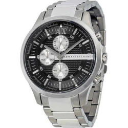 Armani Exchange Ανδρικό Ρολόι AX2152 46mm Ασημί Μεταλλικό Μπρασελέ Μαύρο Καντράν