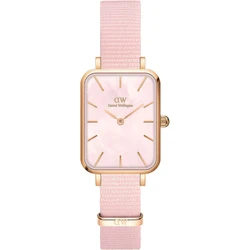 Daniel Wellington Quadro Unitone Γυναικείο Ρολόι 26mm Μπαταρίας με Ροζ Υφασμάτινο Λουράκι DW00100509