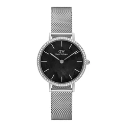 Daniel Wellington Petite Quadro Γυναικείο Ρολόι 28mm Ασημί Μεταλλικό Μπρασελέ DW00100661