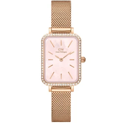 Daniel Wellington Quadro Γυναικείο Ρολόι 20mm Μπαταρίας με Ροζ Χρυσό Μεταλλικό Μπρασελέ DW00100669