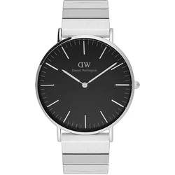 Daniel Wellington Piano Ανδρικό Ρολόι 40mm Μπαταρίας με Ασημί Μεταλλικό Μπρασελέ DW00100774