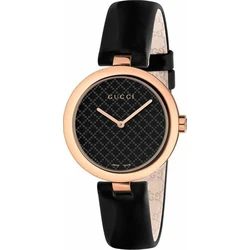 Gucci Diamantissima Medium Women's Watch 32mm Quartz Black Leather Strap YA141401