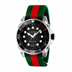 Gucci Men's Quartz 45mm Battery Watch with Nylon Fabric Strap YA136209A