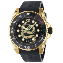 Gucci Men's Quartz Watch 45mm Battery with Black Rubber Strap YA136219