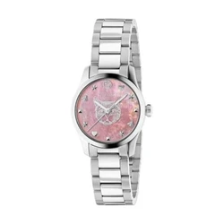 Gucci Mod Women's Quartz Battery Watch with Silver Stainless Steel Bracelet, Pink Dial, 27MM - YA1265013