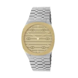 Gucci Men's 34mm Quartz Watch with Silver Stainless Steel Bracelet YA163403