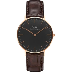 Daniel Wellington Classic York Men's Watch 36mm Brown Leather Strap DW00100140