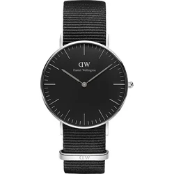 Daniel Wellington Classic Cornwall Men's Watch 36mm Quartz Black Fabric Strap DW00100151