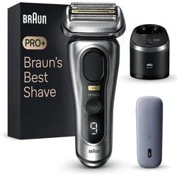 Braun Series 9 Pro+ 9577cc Ξυριστική Μηχανή Ασημί με Powercase και Σταθμό Καθαρισμού