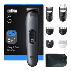 Braun Series 3 All‑In‑One Style Kit AIO3540 (8‑in‑1) — Σετ περιποίησης / κουρέματος για άντρες (γκρι)