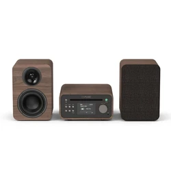 PURE Classic Stereo Mini Hi‑Fi System DAB+/FM, Bluetooth, CD, USB — Brown/Walnut (Model 254592)