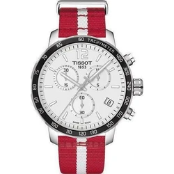 Tissot Quickster Chronograph NBA Atlanta Hawks Ανδρικό Ρολόι 42mm με Κόκκινο Υφασμάτινο Λουράκι