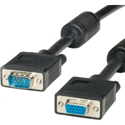 Roline VGA καλώδιο HD15 (αρσ. -> θηλ.) 2 m με ferrit (μπλε)