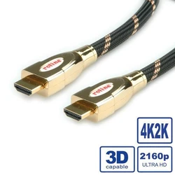 ROLINE HDMI UHD καλώδιο 1 m — πλεκτό, HDMI male σε HDMI male