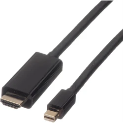 Roline Mini DisplayPort σε HDMI καλώδιο UHDTV 1 m, μαύρο