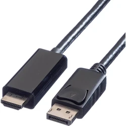 VALUE Καλώδιο DisplayPort σε HDMI, 2 m (DisplayPort male -> HDMI male)