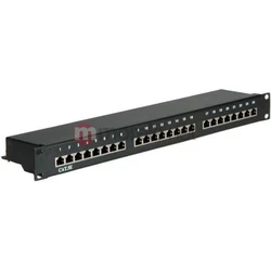 VALUE Patch Panel Cat.5e Class D 48,26cm 19" 24 θυρών, θωρακισμένο, μαύρο