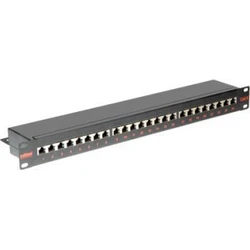 ROLINE Kat.6 Class E 48,26cm 19'' Patch Panel 24 θυρών, θωρακισμένο, μαύρο