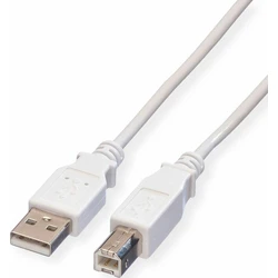 Roline USB 2.0 Cable USB-A male - USB-B male White 1.8m