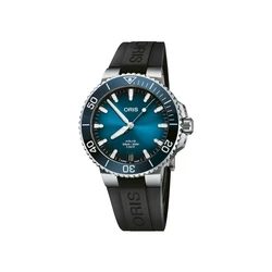 Oris Men's Automatic Watch 41.5mm Aquis Date Calibre 400 Blue Dial Black Rubber Strap (Model 41350742274FC)