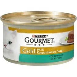 GOURMET Gold Υγρή Τροφή για Ενήλικες Γάτες σε Κονσέρβα με Κουνέλι 85 g