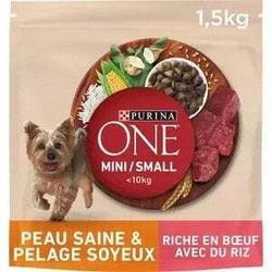 Purina One 1.5 kg Dry Food for Adult Small Breed Dogs with Beef & Rice