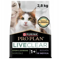 Pro Plan Live Clear Ξηρά Τροφή για Ενήλικες Στειρωμένες Γάτες με Ευαίσθητο Ουροποιητικό με Γαλοπούλα 2.8kg