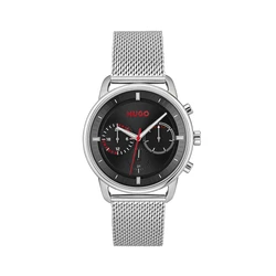 HUGO Men's 44mm Quartz Watch with Silver Stainless Steel Bracelet (MPN 1530236)