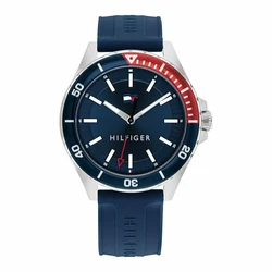 Tommy Hilfiger Logan Men's Quartz Watch 43 mm Blue Silicone Strap 1792009
