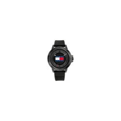 Tommy Hilfiger Houston 4.0 Men's Watch 45 mm Black Dial, Black Silicone Strap