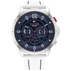 Tommy Hilfiger Luca Men's Quartz Chronograph Watch, White Metal Bracelet - Model 1792148