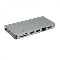 Roline Docking Station USB Type-C με HDMI 4K60Hz, VGA, 2x USB 3.2 Gen 1, LAN, PD, Card Reader (12.02.1022)