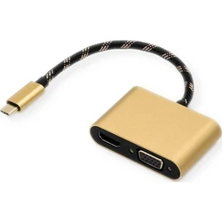 Roline GOLD USB Type-C to VGA + HDMI Display Adapter