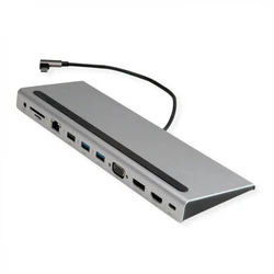 VALUE USB 3.2 Gen 2 Type-C Multiport Docking Station — 4K HDMI/DP, VGA, USB, Αναγνώστης Καρτών, PD, LAN, Audio