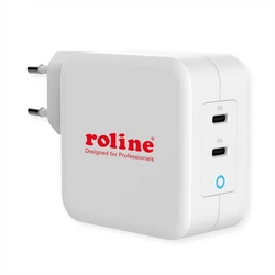 ROLINE USB φορτιστής με Euro-Stecker, 2 x USB Type-C (PD), GaN, 100W (Μοντέλο 19.11.1053)