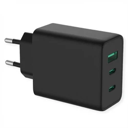 VALUE USB Φορτιστής Τοίχου 3-θύρων 65W (1x USB-A, 2x USB-C) GaN με Ευρωπαϊκό βύσμα