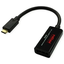 Roline Display Adapter Διπλής Κατεύθυνσης USB-C (male) σε DisplayPort (female) 0,2 m (παθητικός)