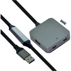 VALUE USB 3.2 Gen 1 Hub, 4 Ports (2x USB-A + 2x USB-C) with 10 m extension cable, black