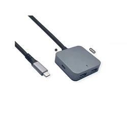 VALUE USB 3.2 Gen 2 Hub, 4 Ports (2x USB-A + 2x USB-C), with 3 m extension cable