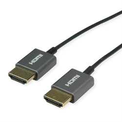 Roline 8K HDMI Ultra HD Cable with Ethernet, ST/ST, ultra-slim, coaxial, black, 1.5 m