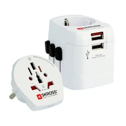 SKROSS PRO Light USB 2xA - Παγκόσμιος ταξιδιωτικός αντάπτορας