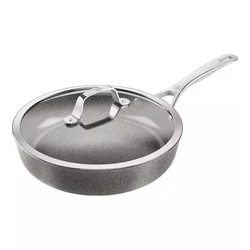 Ballarini Salina Aluminum Frying Pan with Lid, Ceramic Coating, 28 cm