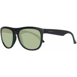 Benetton Men's Sunglasses BE993S01 – Black Plastic Frame with Green Mirror Lens, Size 55/18/145