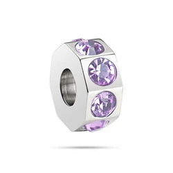 Morellato Charm Gold-Plated Stainless Steel with Personalized Purple Stones SCZ192